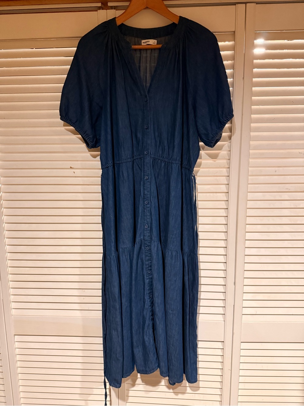 Sonoma Indigo Button-Front Maxi Dress